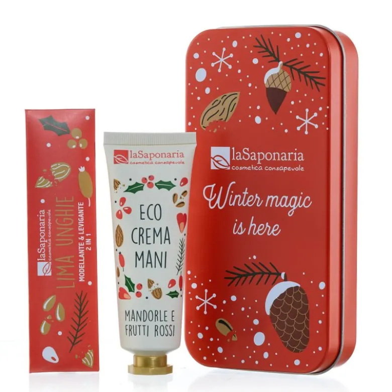 Scrigno - Crema Mani Mandorle e frutti rossi + Limetta unghie Festa